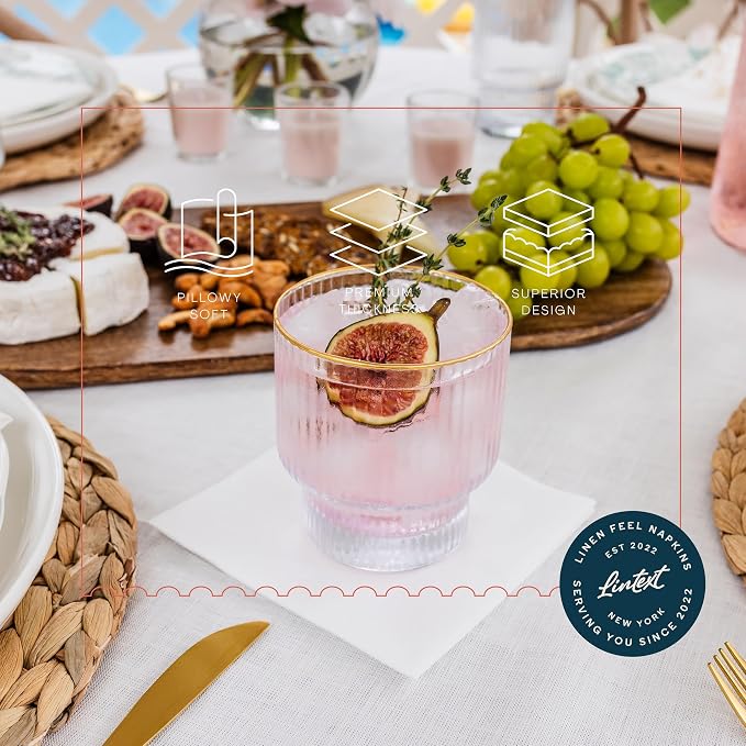 2000-Pack Linen-Feel Dessert And Beverage Napkins - Disposable Cloth-Like Cocktail Paper Napkins - Soft and Absorbent For Bar, Restaurant, Café, Wedding, Parties
