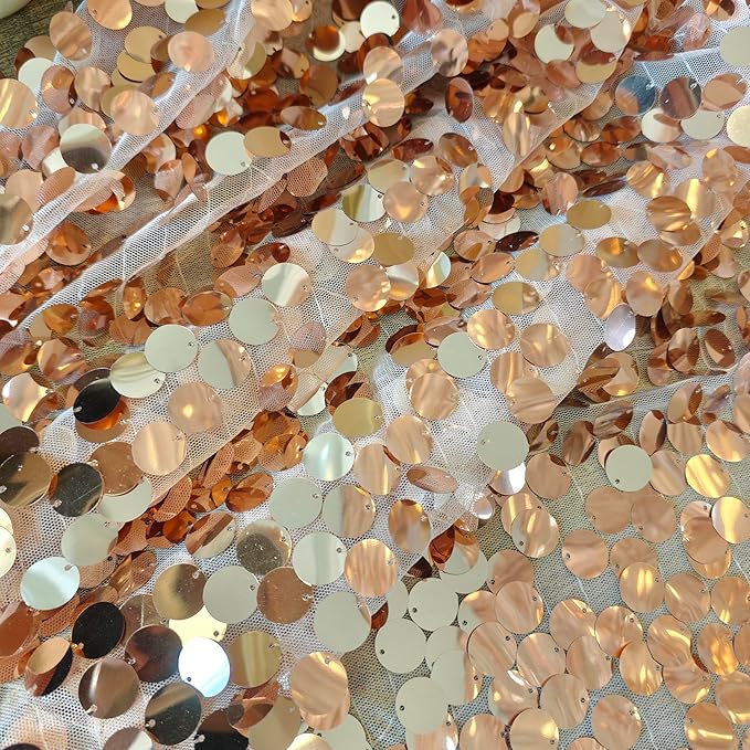 Rose Gold Sequin Backdrop, 9x10 Feet, 1 Panel Shimmer Glitter Photobooth Props for Halloween Christmas Parties, Home, Wedding, Birthday