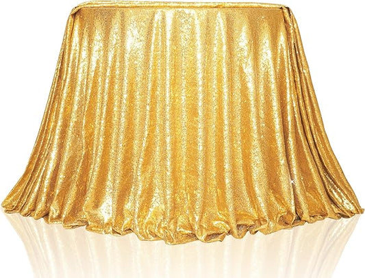 PartyDelight Gold Sequin Tablecloth Round 108 inch High-Density Stitched 3mm Sequins Elegant Circular Table Overlay for Grand Receptions & Birthday Parties