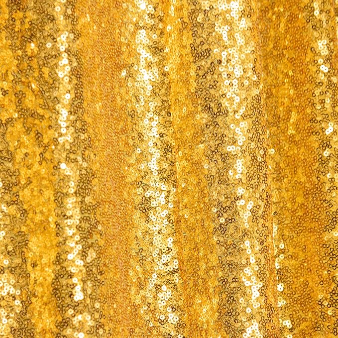 JYFLZQ Gold Sequin Table Runner 12"x108" Pack of 2 Glitter Sequin Fabric Table Linens - Sparkly Runners for Wedding & Birthday Party Decor