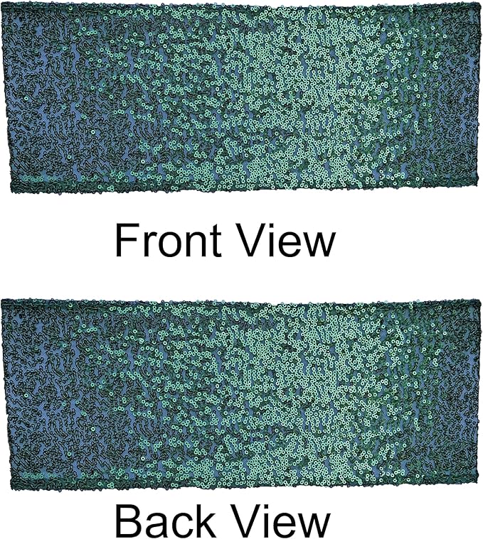 High Elastic Sequin Chair Sashes Bling Bling Chair Sashes Soft Strecth Sequin Material Shining Sequin Chair Bows for Party Decoration Home (12PCS, Dark Green)