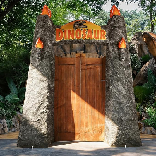10 Ft Dinosaur Inflatable Arch Dino Inflation Arch with LED Light Dinosaur Theme Party Park Blow Up Archway for Dinosaurs Theme Birthday Jungle Safari Party Yard Outdoor Lawn Blow-Up Backdrop Decor