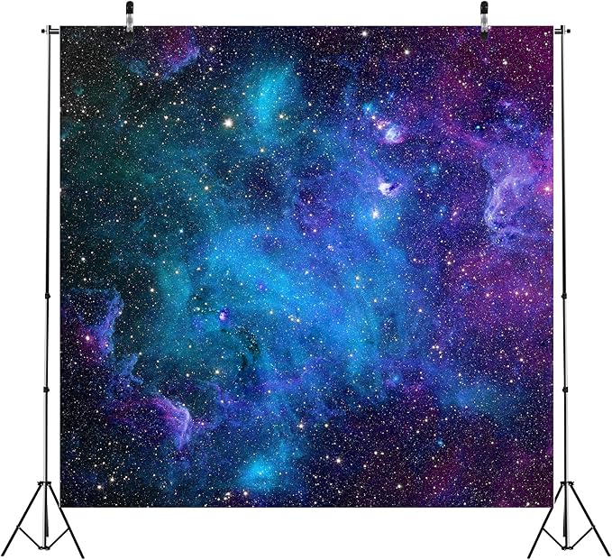 BELECO 10x10ft Fabric Cosmic Galaxy Backdrop Wall Décor Starry Sky Milky Way Stars Backdrop Universe Space Theme Photo Background Galaxy Baby Shower Birthday Party Decorations Studio Photo Props