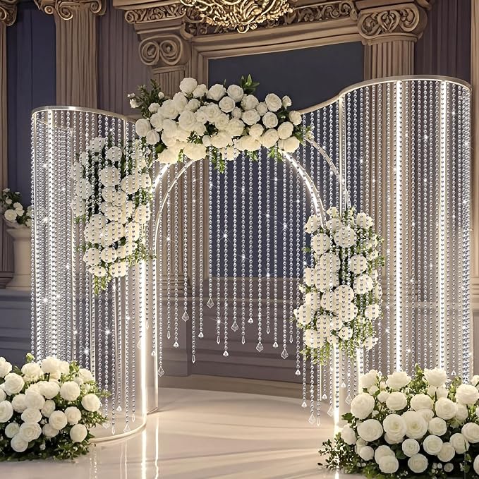 24 Pcs 79 Inch Clear Acrylic Crystal Garland Strands Hanging Crystal Strings Decoration Chandelier Beaded Chain Ornament Beaded Garland Curtain for Wedding Party Manzanita Tree Centerpiece