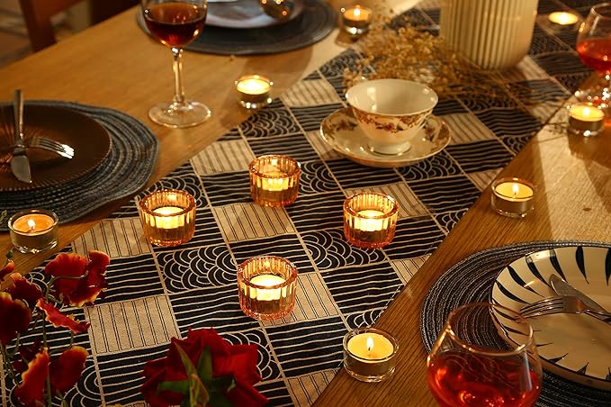 GOLDEAL Gold Tealight Candle Holder,Set of 48 Thick Glass,Tea Light Holders Bulk,Votive Candle Holders,for Wedding Table Decor,Party Supplies,Bridal/Baby Shower Decorations,Centerpieces for Tables
