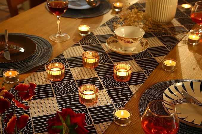 GOLDEAL Gold Round Tealight Candle Holders,Set of 24 Thick Glass Tea Light Candle Holder Decor,Candlestick for Wedding Decor,Party,Baby Shower Party,Bridal Shower Party,Table Centerpiece, Home Décor