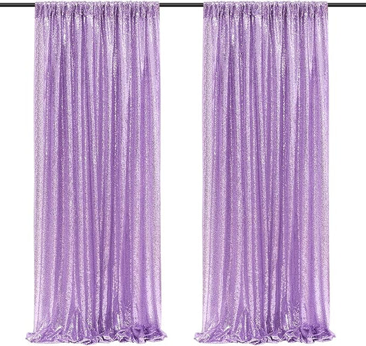 Baby Blue Sequin Backdrop Curtains-2 Panels 3FTx8FT Light Blue Backdrop for Wedding, Glitter Party Decorations Background Drapes for Birthday Party Anniversary Graduation Photo Booth Decor