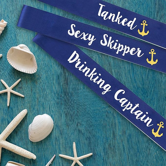 “Last Sail Before The Veil” Bachelorette Sashes | 18 Pack | 1 Bride to be Sash and 17 Bride Tribe Sashes with Fun Nautical Phrases