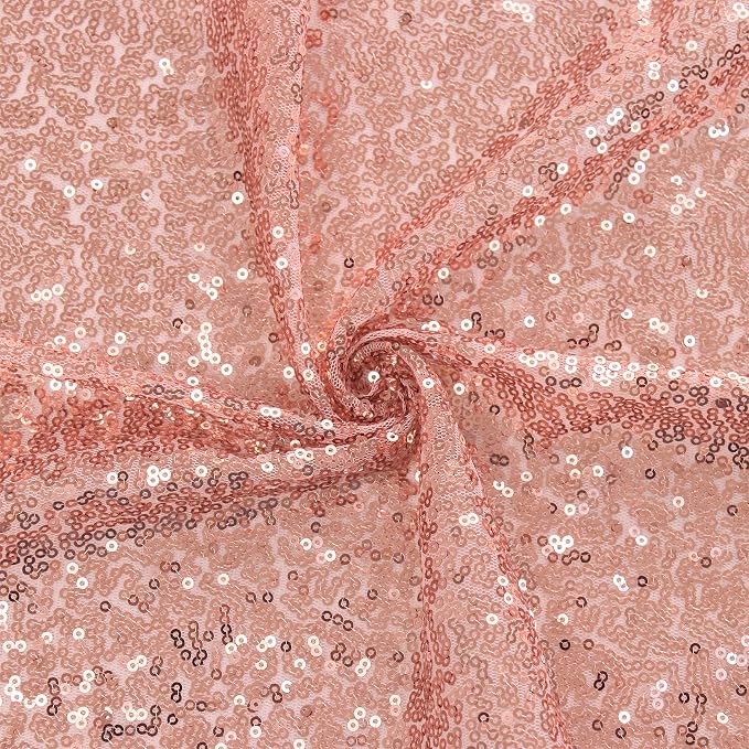 6 Pack Rose Gold Valentine's Day Sequin Table Runner Sequin Table Cloths 12" x 72" Sparkle Table Runner for Baby Bridal Shower Wedding Birthday Party Table Decor (Rose Gold)