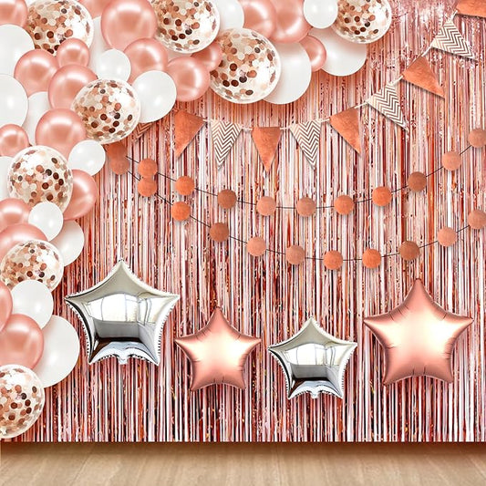 KatchOn, Rose Gold Graduation Decorations 2025 - Pack of 130 | Rose Gold 2025 Balloons, Arch Kit, Graduation Decorations Class of 2025