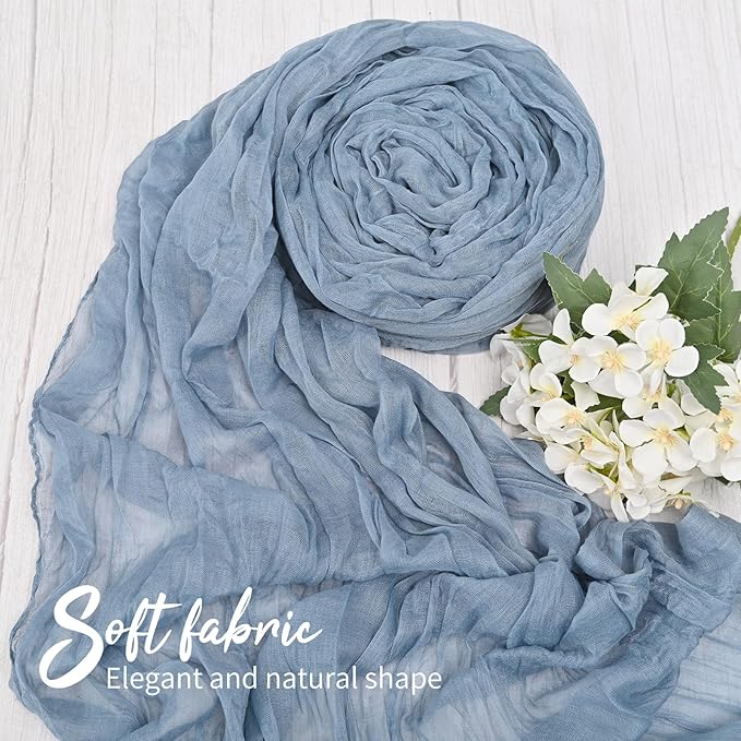 6 Pack Dusty Blue Table Runner 10FT Long Cheesecloth Table Runner Cheese Cloth Gauze for Wedding Party Birthday Decoration-Dusty Blue