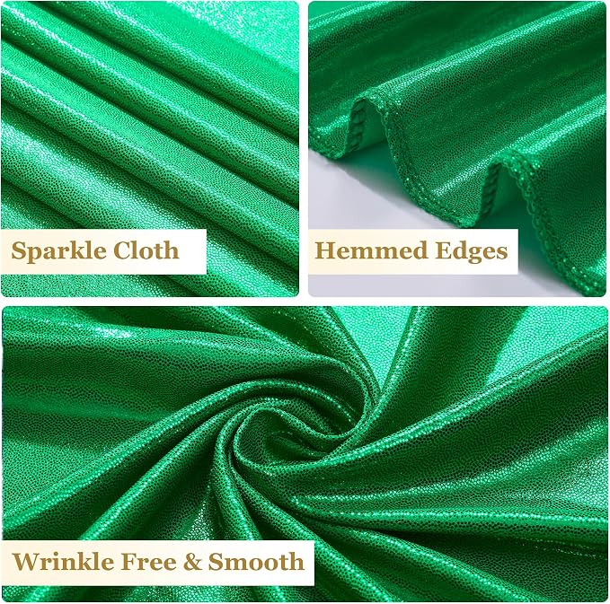10ftx10ft Green Sequin Backdrop Curtain Panels for Parties, Wrinkle Free Glitter Photo Backdrop Drapes 2 Panels Shimmer Back Drop Cloth for Wedding Birthday Christmas Photography Background