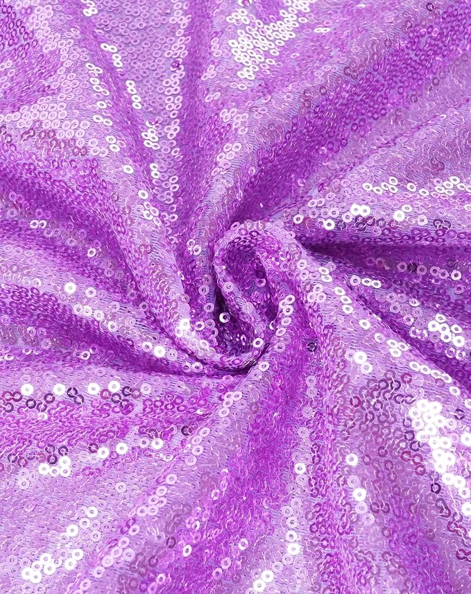 Eternal Beauty Lavender Tablecloth, 60x120 Inch Sequin Rectangle Table Cover for Cake Dessert Exhibition Party Birthday Events