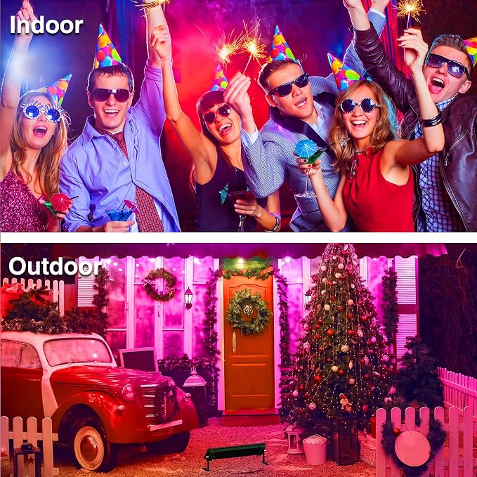 Onforu Stage Lights 2 Pack 48W LED Wall Washer Light,IP66 Waterproof Outdoor RGB Light Bar with Timing,Wash Lights with DIY Colors 44-Key Remote for Garden Wedding Party