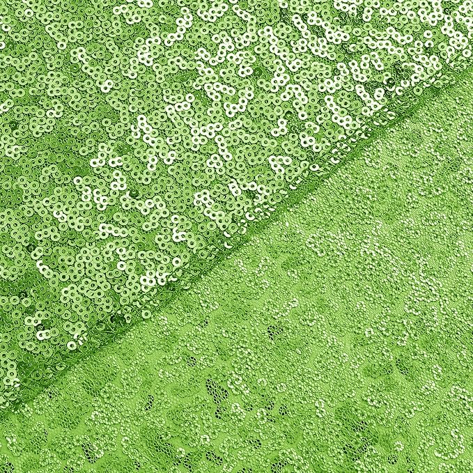 Sugargirl Apple Green Sequin Backdrop Curtain 2 Panels 2FTx8FT Glitter Apple Green Background Drapes Sparkle Photography Backdrop for Party Wedding Birthday Wall Decoration