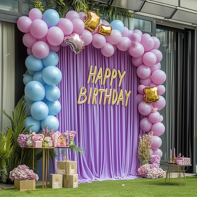 Wokceer Lavender Purple Backdrop Curtain for Parties 10x8FT Photo Backdrop Drapes for Wedding Party Curtain Backdrop for Photoshoot Baby Shower Birthday Photography Background 2 Panels 5x8FT