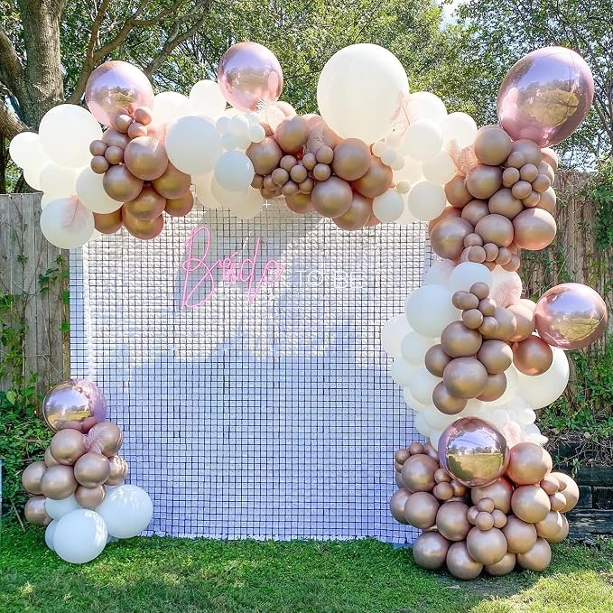 COKAOBE Matte White Sequin Wall Backdrop, 24PCS Square Sequin Shimmer Backdrop Panel, Photo Backdrops for Birthday, Anniversary, Wedding, Graduation & Bachelorette Party Decoration