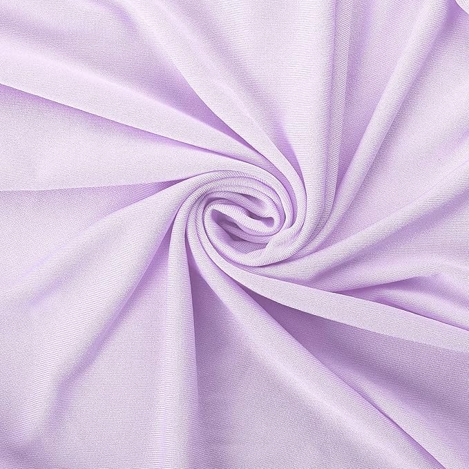 Peomeise Stretch Spandex Chair Cover for Wedding Party Dining Banquet Event (Lavender, 12)
