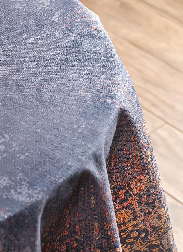 Maison d' Hermine Table Cloth Round Table 100% Cotton 69 Inches Fall Tablecloth Reusable Everyday Use for Thanksgiving Christmas Decorations Dining Farmhouse Party (Imperfection)