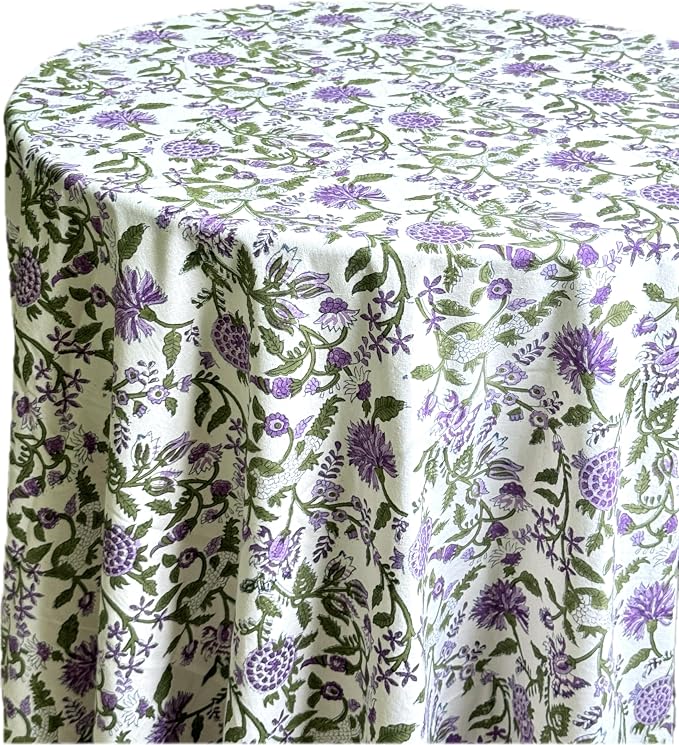 ATOSII Cotton Tablecloth Mahoka 90" Inches Round