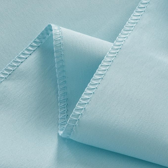 2-Pack Round 108-inch Dusty Blue Table Cloths, Solid Stain and Wrinkle Resistant Circular Tablecloth, Premium Plain Weave Polyester Fabric Table Linen Covers for Hotel, Banquet