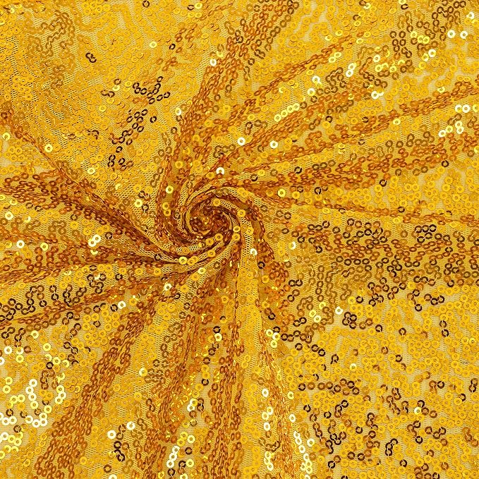 6 Pack Sequin Table Runner 12" x 108" Sparkle Table Runner Sequin Runners for Baby Bridal Shower Wedding Birthday Party Table Decor (Gold)