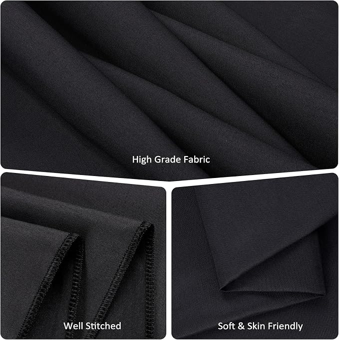 8 Packs 120 Inch Black Round Tablecloth in Diameter, Washable Polyester Fabric Tablecloths, Wrinkle Resistant Table Cloth for Wedding Party Banquet Dining