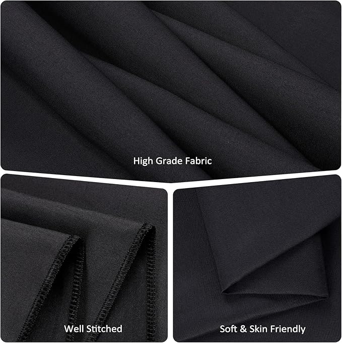 12 Packs 108 Inch Black Round Tablecloth in Diameter, Washable Polyester Fabric Tablecloths, Wrinkle Resistant Table Cloth for Wedding Party Banquet Dining