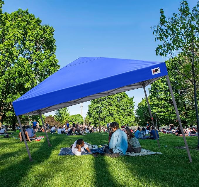 ABCCANOPY 10x10 Pop Up Canopy - Outdoor Patio Portable Canopy Tent Gazebo Heavy Duty for Backyard and Deck with 4 Sandbags and 8 Stakes (Royal Blue)
