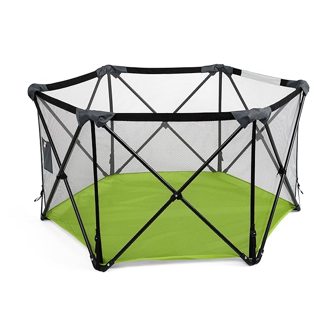 Bright Starts Pop ‘N Play Indoor/Outdoor Playard, Portable Playpen for Babies and Toddlers, Unisex, Easy Compact Fold