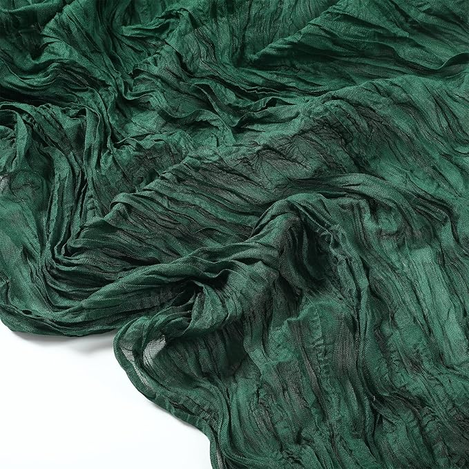 LemonRoad 4 Pcs 20ft Cheesecloth Table Runners Extra Long Boho Rustic Gauze Fabric Cheese Cloth Runner for Wedding Decorations Baby Shower Party Supplies Boho Table Bridal Shower Decor (Emerald Green)