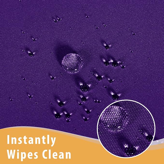 Obstal 2 Pack Table Clothes for 6 Foot Rectangle Tables - Water Resistant Washable Fabric Polyester Rectangle Table Cover Protector for Wedding, Banquet and Trade Shows, 72L x 30W x 30H Inches, Purple