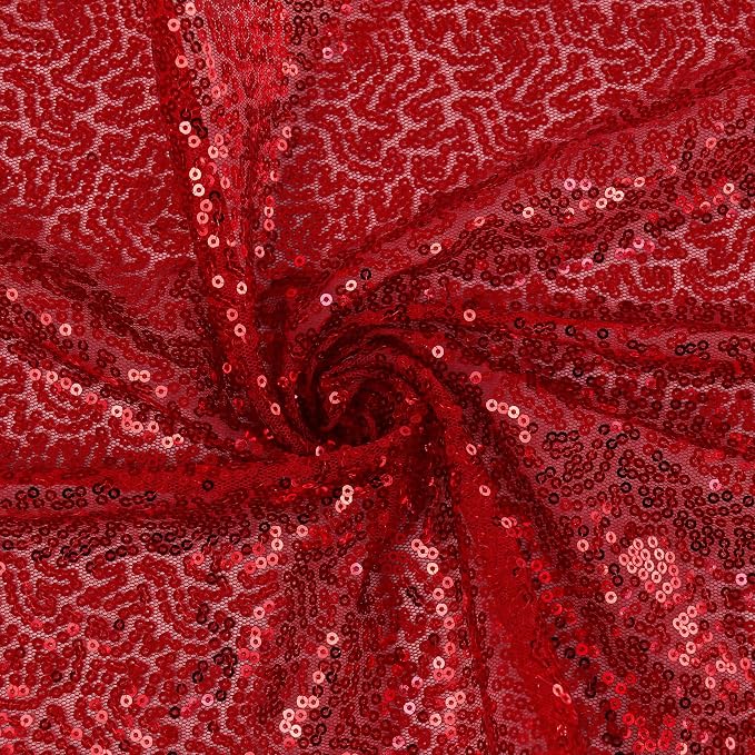 6 Pack Red Valentine's Day Sequin Table Runner 12" x 72" Sparkle Table Runner for Baby Bridal Shower Wedding Birthday Party Table Decor (Red)