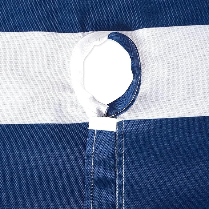 DII Cabana Stripe Outdoor Zippered Tabletop Collection, Stain/Wrinkle Resistant & Waterproof, 52" Round, Nautical Blue