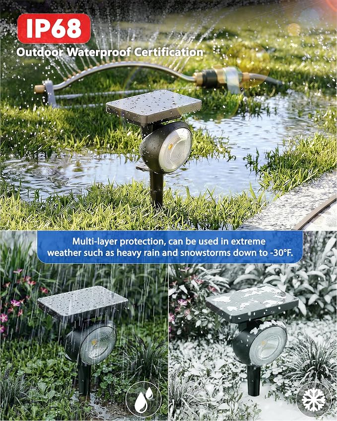 Monocular Solar Spot Lights Outdoor Waterproof, RGB+3CCT Solar Tree Spotlight, Bright Solar Uplights for Halloween Decorations Outdoor, Multicolor Garden Yard Landscape Path Lights [8Pack]