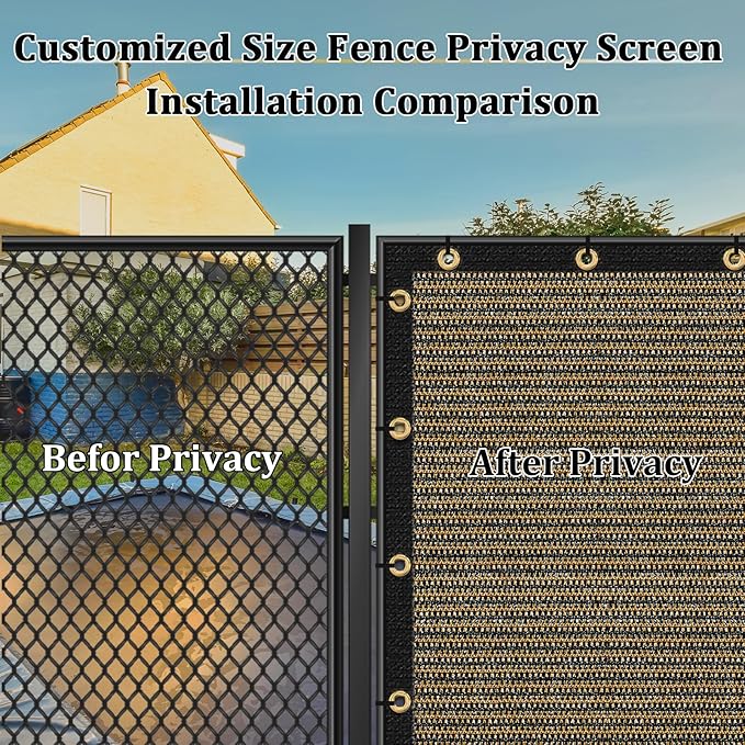 Shade&Beyond 6'x6' Brown Privacy Screen Fence Cover 170 GSM Fencing Mesh Fence Panel for Wall Garden Yard Backyard Indoor Outdoor Home Decoration