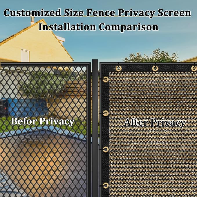 Shade&Beyond 5'x11' Brown Privacy Screen Fence Cover 170 GSM Fencing Mesh Fence Panel for Wall Garden Yard Backyard Indoor Outdoor Home Decoration