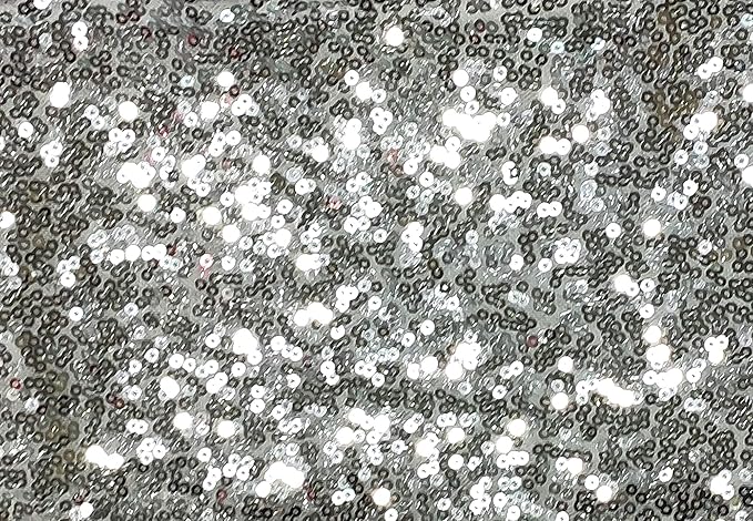 High Elastic Sequin Chair Sashes Bands for Wedding Party Decoration Soft Sashes, Shining Sequin Chair Bows for Party Decoration Home (50PCS, Silver1)