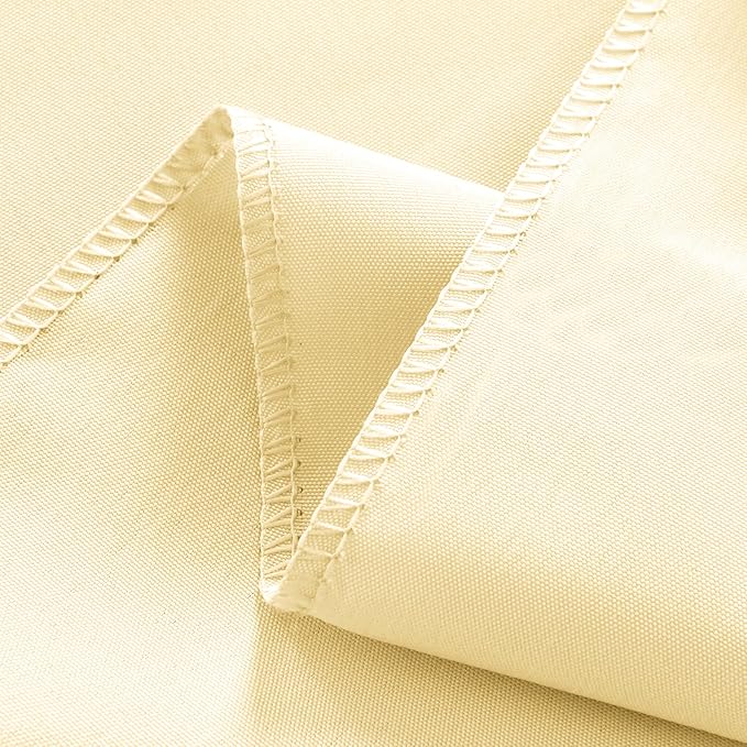 2-Pack 60x120 inch Beige Table Cloths, Solid Stain and Wrinkle Resistant Oblong Tablecloth, Premium Plain Weave Polyester Fabric Rectangle Table Linen Covers for Hotel, Wedding