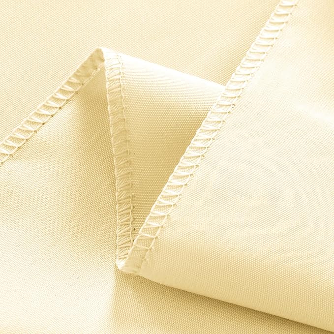 2-Pack 60x102 inch Beige Table Cloths, Solid Stain and Wrinkle Resistant Oblong Tablecloth, Premium Plain Weave Polyester Fabric Rectangle Table Linen Covers for Hotel, Wedding