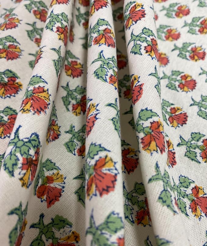 Ridhi Round Tablecloth Hand Block Print 100% Cotton Reusable Meca Orange 60 Inch Table Cover Decorative Everyday Use for Dining, Home, Party, Wedding, Farmhouse, Party Gift for Spring, Mother's Day