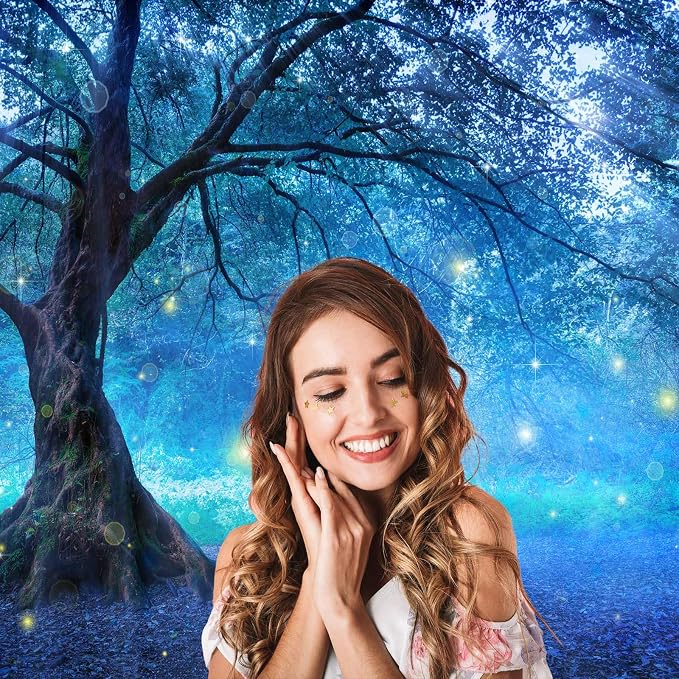 Fantasy Forest Backdrop Fairy Tree Glitters in Mystic Forest Photography Background Garden of Eden Backdrop Trees of Life Backgrounds Trees of Knowledge Backdrops for Birthday Party Background 10x8ft