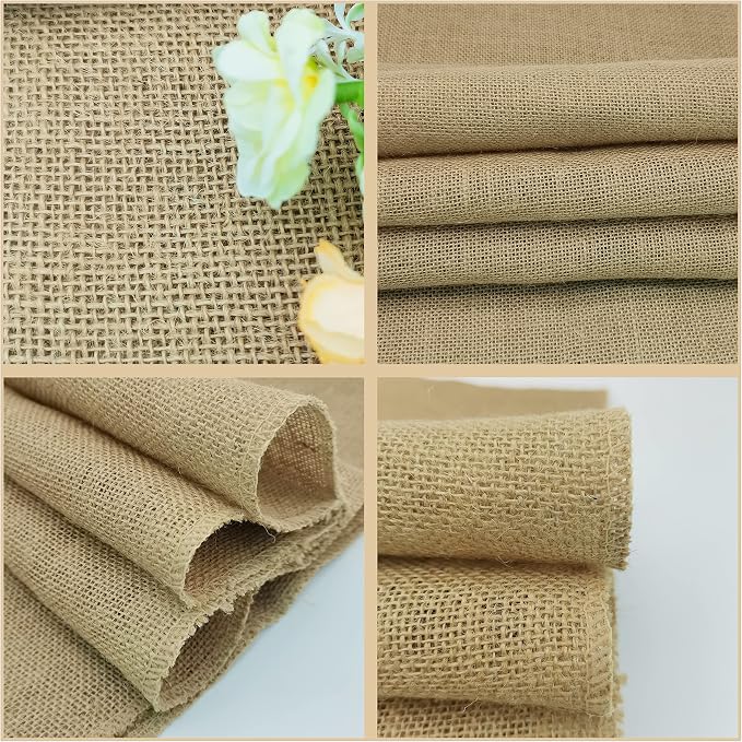 6 Pack Natural Burlap Table Runners,12 x 108 Inch Rustic Jute Table Runner and Placemats Bulk for Western Wedding Table Decorations,Farmhouse Style Party,Holiday,Kitchen Coffee Table Decor Cover