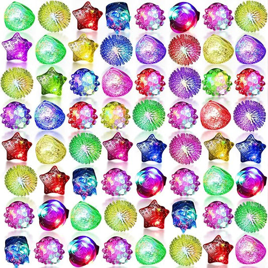 Vinsot 252 Pcs Light up Rings Rave Party Favors LED Flashing Jelly Rings Bumpy Glow in The Dark Rubber Light Neon Party Gift for Carnival Birthday, Goodie Bags Stuffers, Prizes