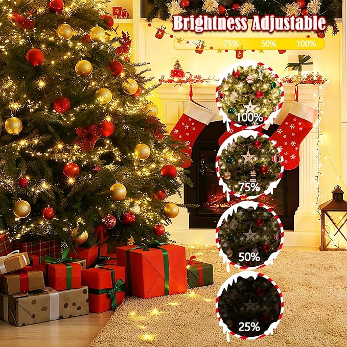 2026 New Voice Control 88ft 240LED Smart String Lights Outdoor/Indoor | String Lights with Remote, 12Modes, 7Voice Commands & Timers, Christmas Twinkle Light for Xmas Tree Decor (Warm White)