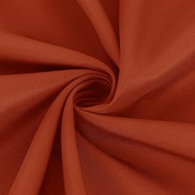 sancua 6 Pack Thanksgiving Round Tablecloth 90 Inch Burnt Orange, Stain and Wrinkle Resistant Fall Table Cloth - Washable Polyester Fabric Table Cover for Dining, Buffet Parties and Camping, Rust