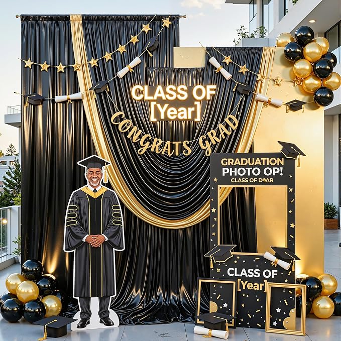 Black Glitter Backdrop Curtains - 20x12FT Satin Photo Backdrop, Wrinkle-Free Shimmer Back Drop Cloth Shiny Drapes for Photobooth Wedding Birthday Parties Photoshoot Background Decorations
