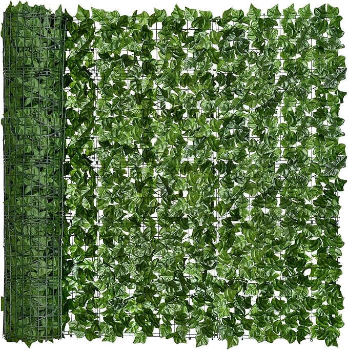 DearHouse Artificial Ivy Privacy Fence Wall Screen, 59x236.2inch Artificial Hedges Fence and Faux Ivy Vine Leaf Decoration for Outdoor Garden Decor