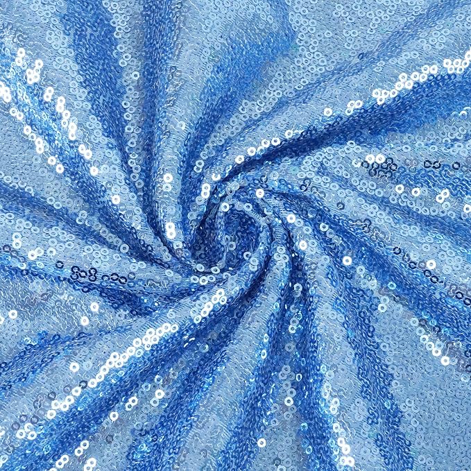 Eternal Beauty Baby Blue Sequin Backdrop, 10x10 Ft Glitter Background Curtains for Shimmer Photography Party Wedding Birthday Back Drop Decor