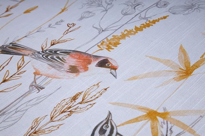 Maison d' Hermine Table Cloth Rectangle Table 100% Cotton 54 x 72 Inches Tablecloth Reusable Decorative for Dining Kitchen Room Farmhouse Home Hotel Restaurant Spring Summer - Meadow Florals - Beige